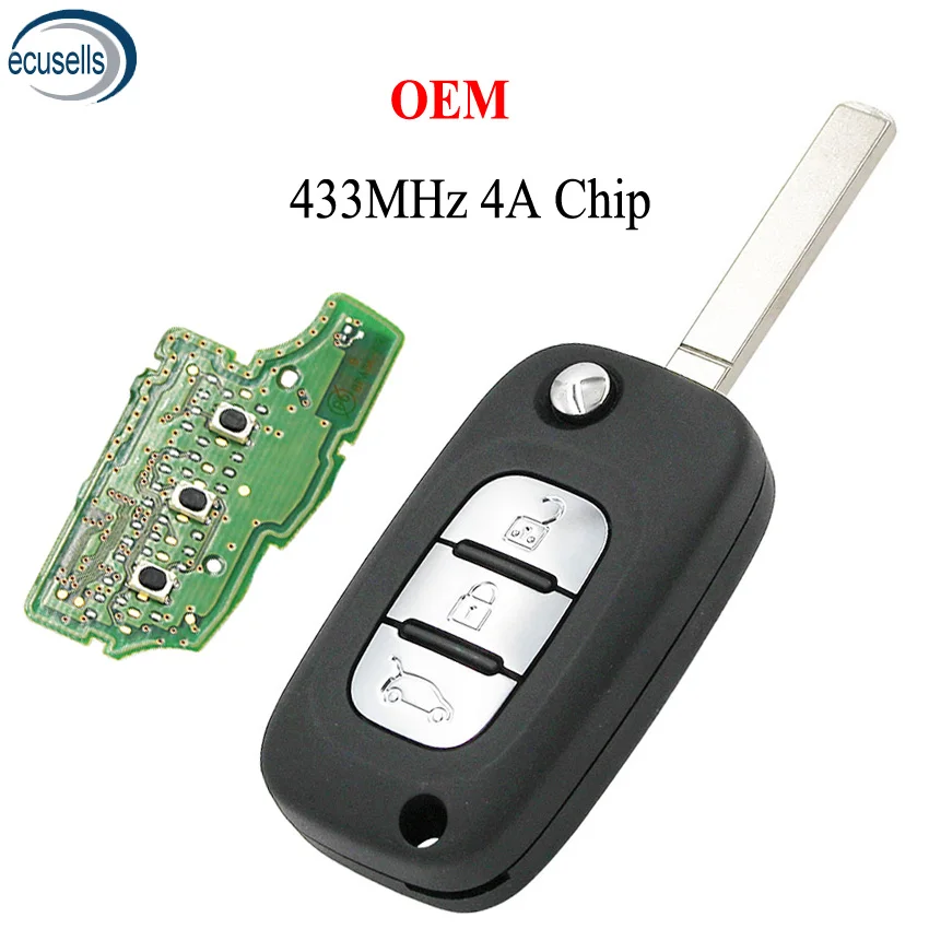 OEM 3 кнопочный откидной дистанционный ключ 433 МГц для BENZ Smart с чипом 4A Benz Fortwo 453 Forfour