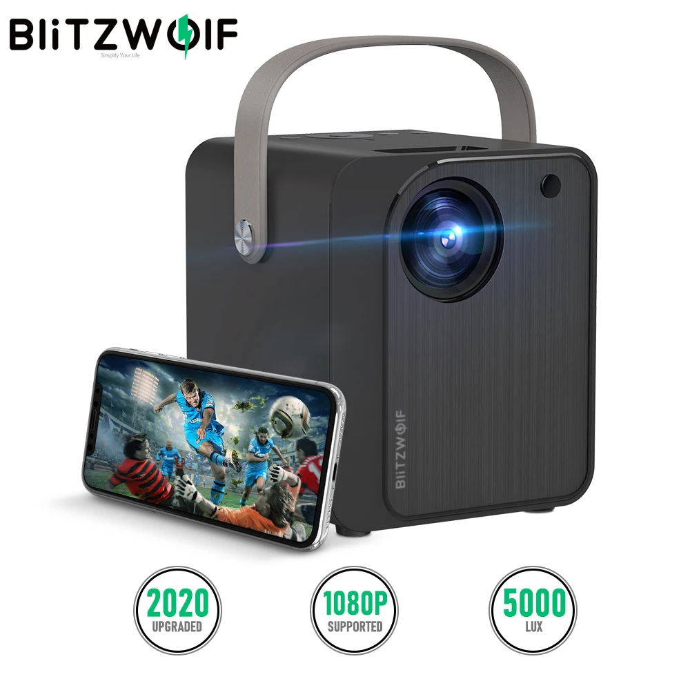 BlitzWolf BW VP7 Мини светодиодный проектор 5000 люкс Wifi Светодиодный HD Беспроводное