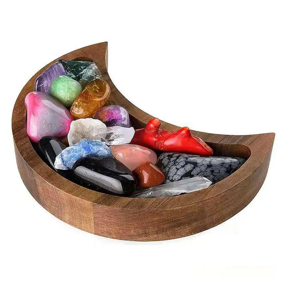 

Поднос для кристаллов в форме полумесяца, держатель для кристаллов, лечебные камни