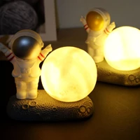 cute astronaut model night light spaceman figure craft bedroom bedside table lamp ornament kids gift room decoration moon light
