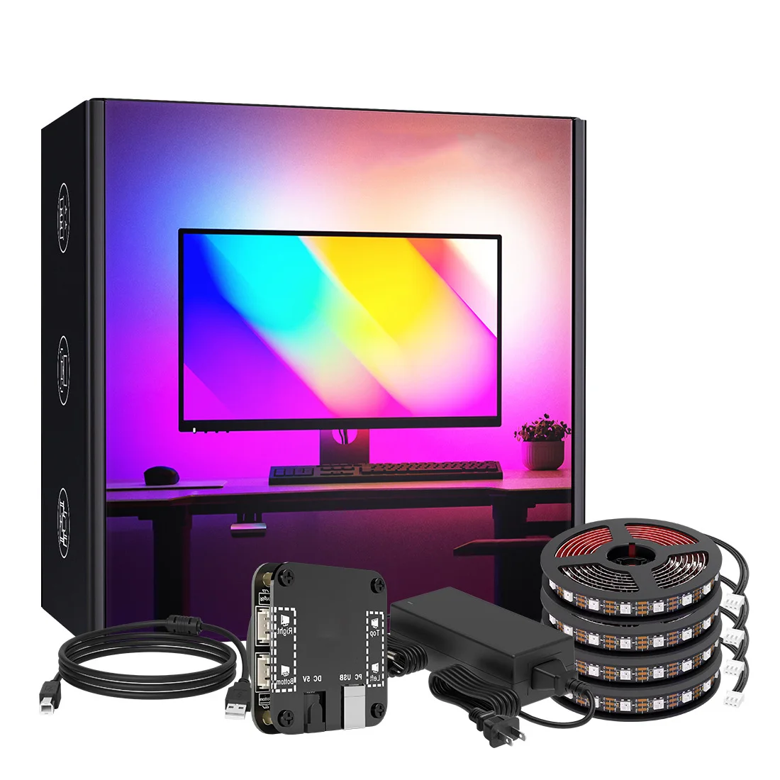 

RGB-подсветка для монитора компьютера WS2812B, RGB-подсветка, 64 бит, 5 В