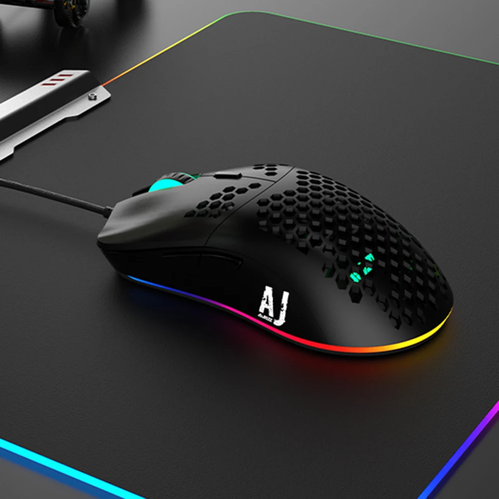 Новая легкая проводная мышь AJ390 игровая с отверстиями 6 DPI регулируемая 7 клавиш