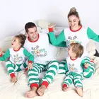 Пижамный комплект семейный с принтом оленя, милая одежда для сна для мамы, дочери, отца, сына, семейный образ