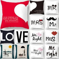 romantic valentines day cushion cover letter love throw pillow case red lips pillow cover home decoration sofa car pillowcase