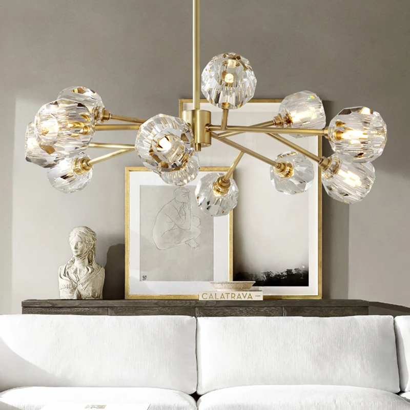 Nordic Роскошная обувь с украшением в виде кристаллов Стекло оттенков люстры