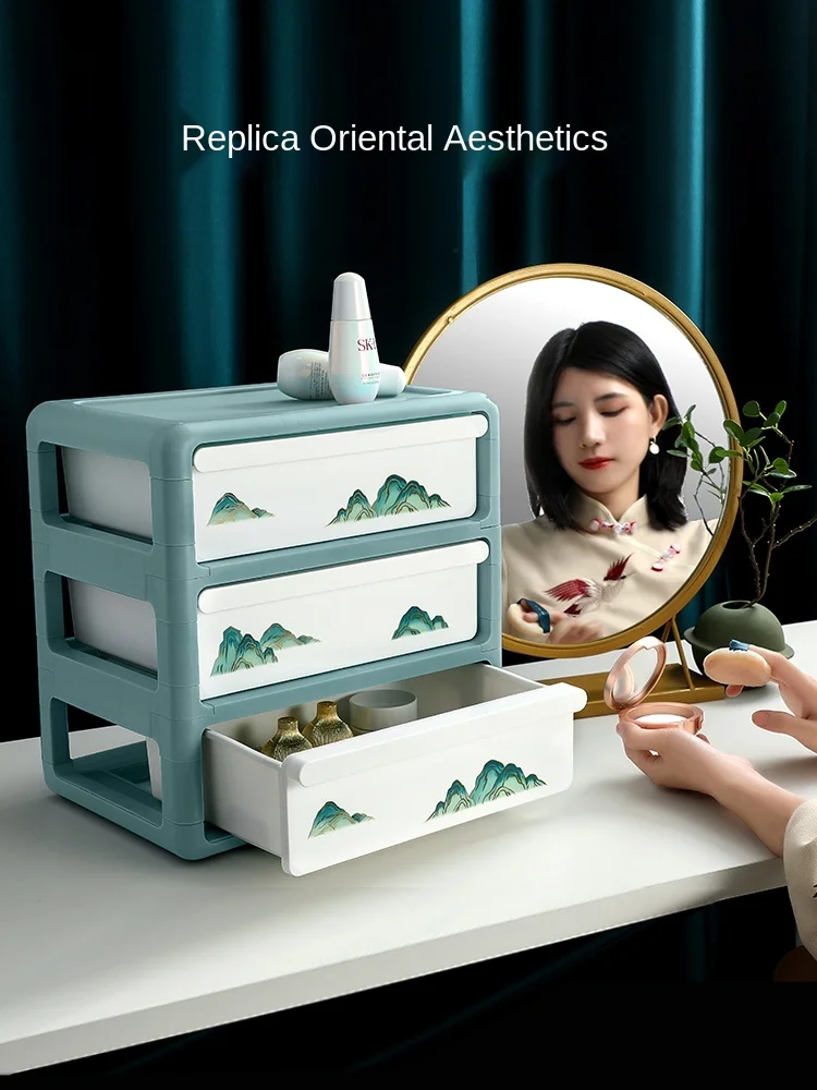 

Internet Celebrity Cosmetics Storage Box Dustproof Large Capacity Household Desk Finishing Dressing Table Lipstick Skin Care