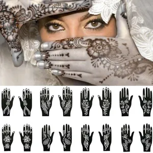 Временная трафаретная Татуировка хна, многоразовая, для боди-арта, для мужчин и женщин, для подростков, ручная живопись