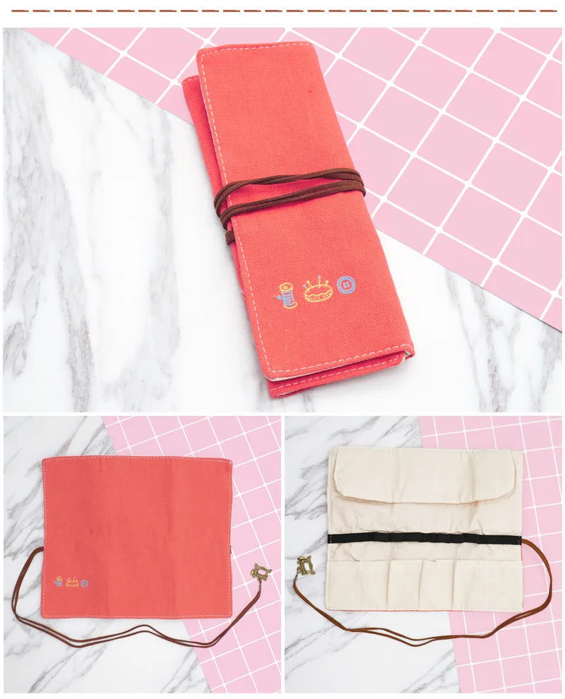 Женская сумка для кистей макияжа чехол карандаша держатель рулон канцелярские