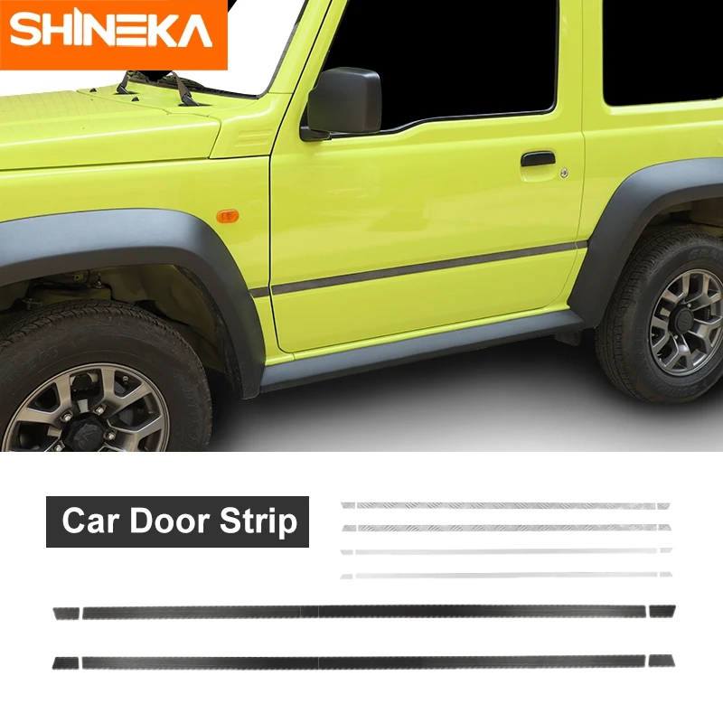 

Хромированный Стайлинг SHINEKA для Suzuki Jimny, декоративные полоски для внешней двери автомобиля, декоративные наклейки для Suzuki Jimny 2019 +