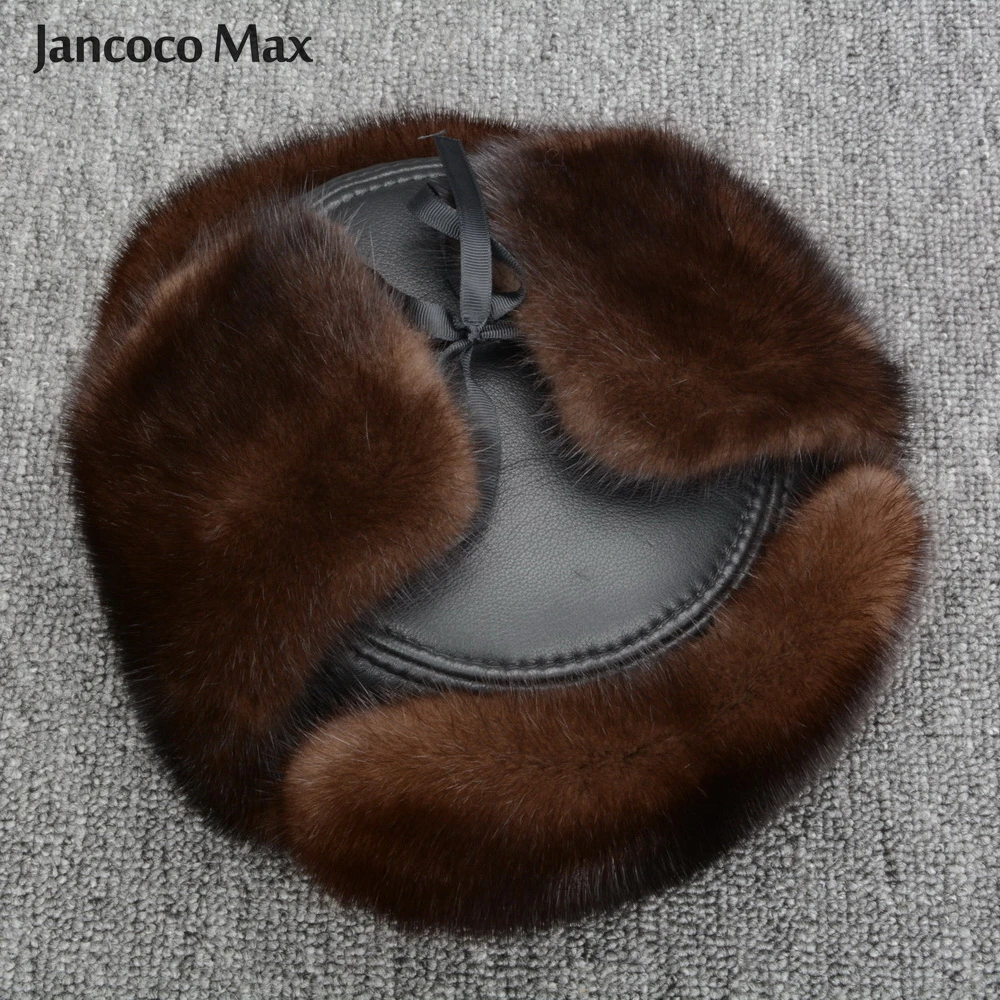 Jancoco Max меховые шапки для мужчин новинка натуральный мех норки с натуральной