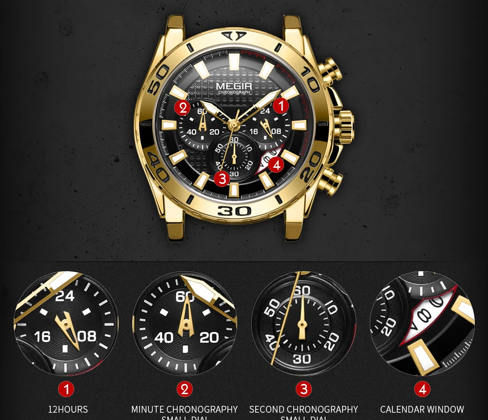 Relojes MEGIR часы мужские модные спортивные кварцевые мужские часы, наручные часы лучший бренд класса люкс водонепроницаемые часы Relogio Masculino