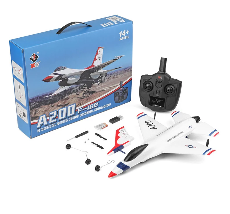 

Wltoys XK A200 F-16B RC Airplane 2.4GHz 2CH RC Plane Flight Toys for Kids Boys VS FX802
