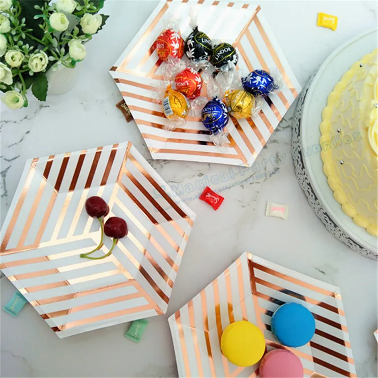 32 шт. шестигранная фотофольга из розового золота 7 дюймов|trays for cakes|trays goldtray decorative |