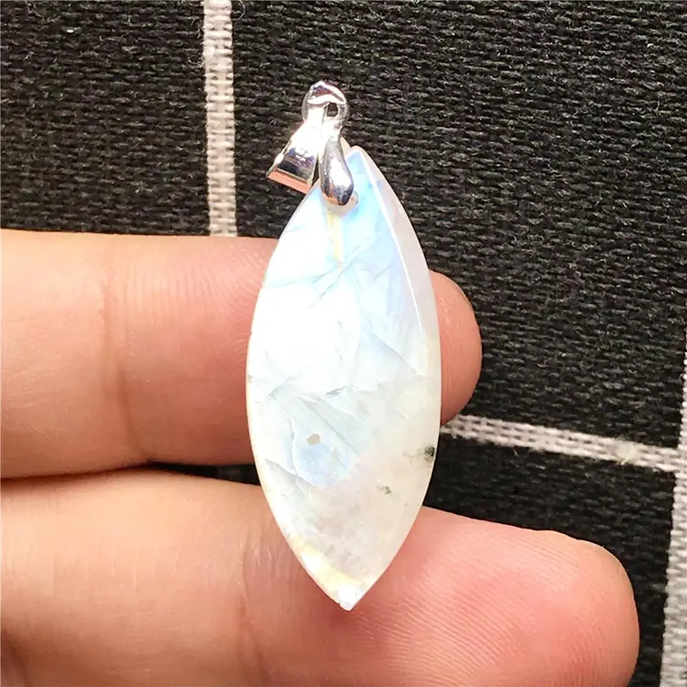 Естественный синий свет лунный камень кулон ювелирные изделия для женщин леди