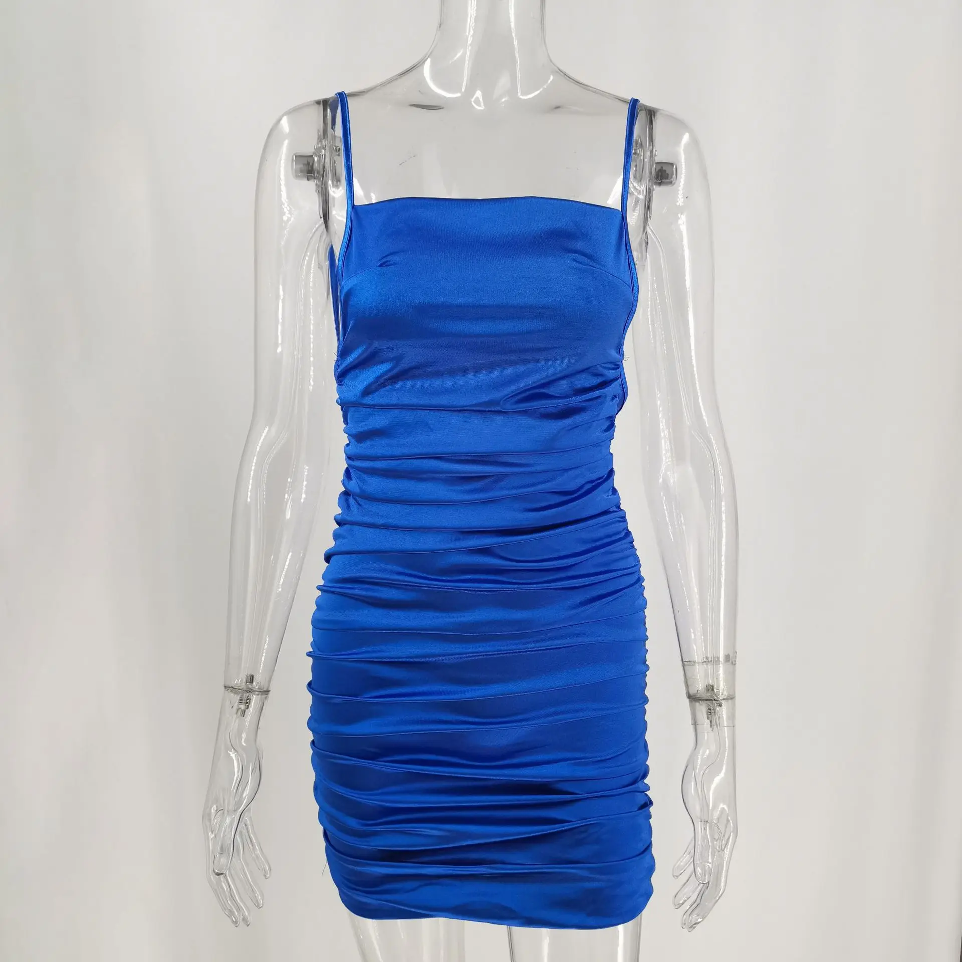 COSYGAL сексуальное атласное женское платье на бретельках с открытой спиной для