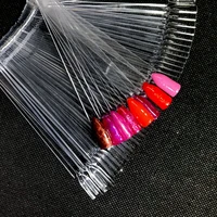 50pcs nail display transparent fan shaped gel polish nail art buckle ring fake nail tips practice trainning display tools