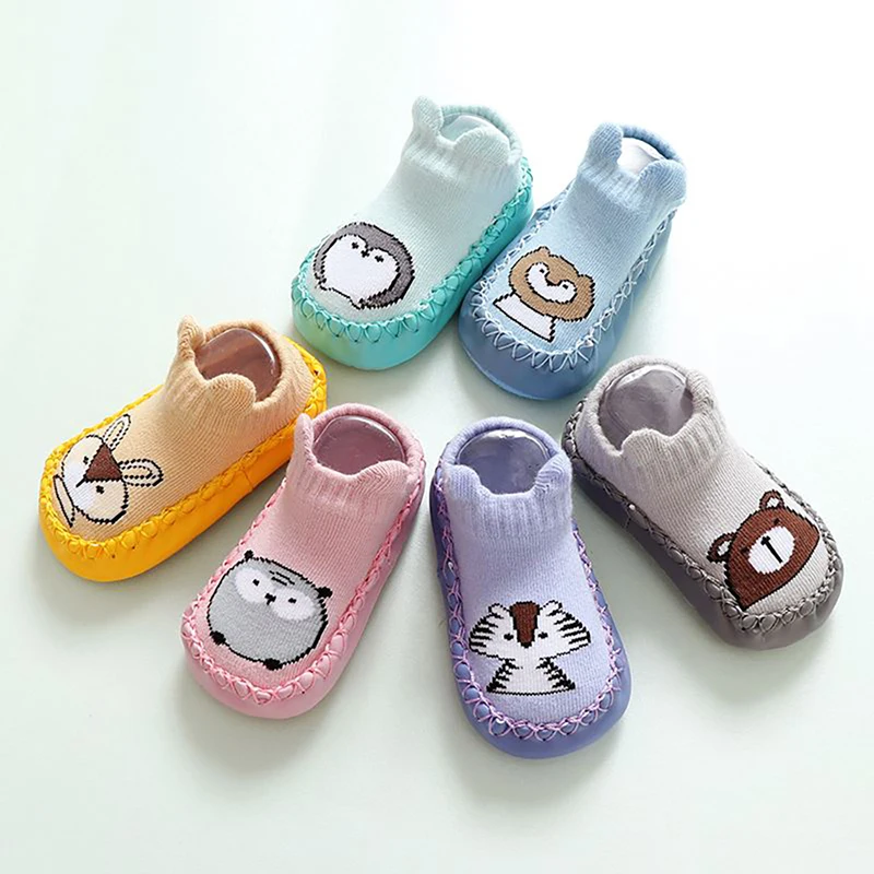 

Spring and Autumn Leather Socks Cartoon Baby Footwear Baby Toddler Non-slip Socks 0-3 Years Old Cotton Children's Floor Socks
