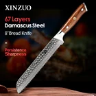 XINZUO 8 дюймов нож для хлеба японский VG10 сталь дамасское лезвие кухонные ножи железная деревянная ручка для завтрака резак для нарезки хлеба