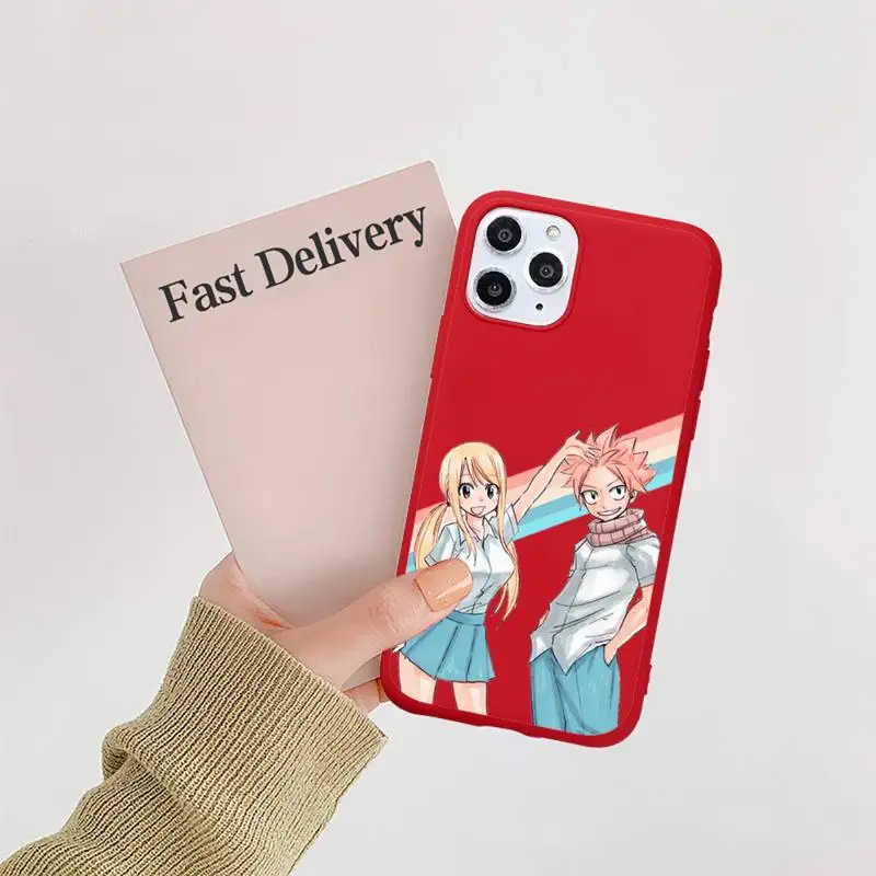 

FAIRY TAIL Japan anime Phone Case Candy Color Red for iPhone 11 12 pro XS MAX 8 7 6 6S Plus X 5S SE 2020 XR