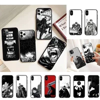 fhnblj anime berserk guts phone case for iphone 11 12 13 mini pro xs max 8 7 6 6s plus x 5s se 2020 xr case