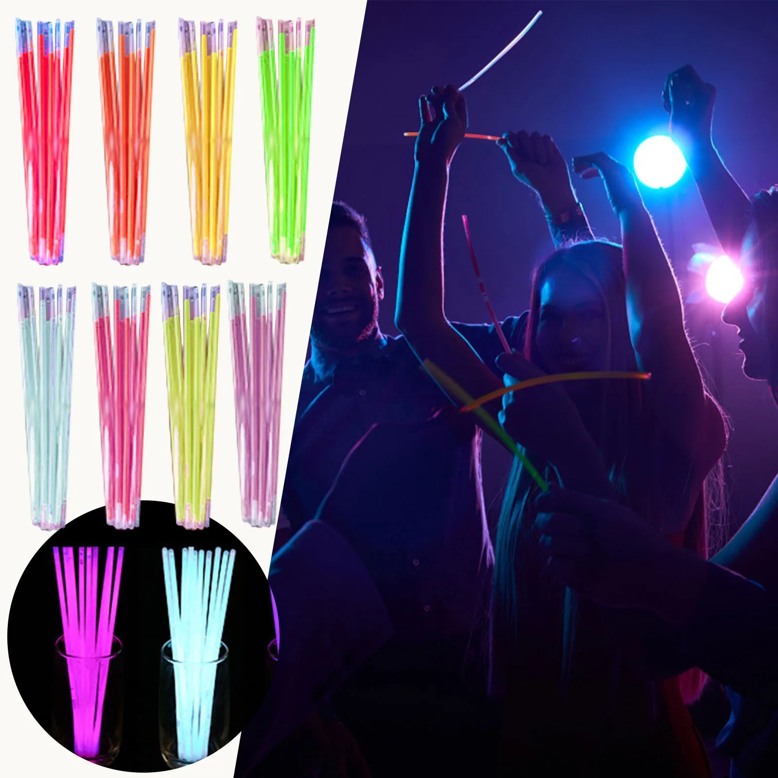 

Bulk Party Supplies Glow In The Dark 12 Hours Glow Party With Unique Connectors Neon Glow Bracelets Necklaces Premium Glow