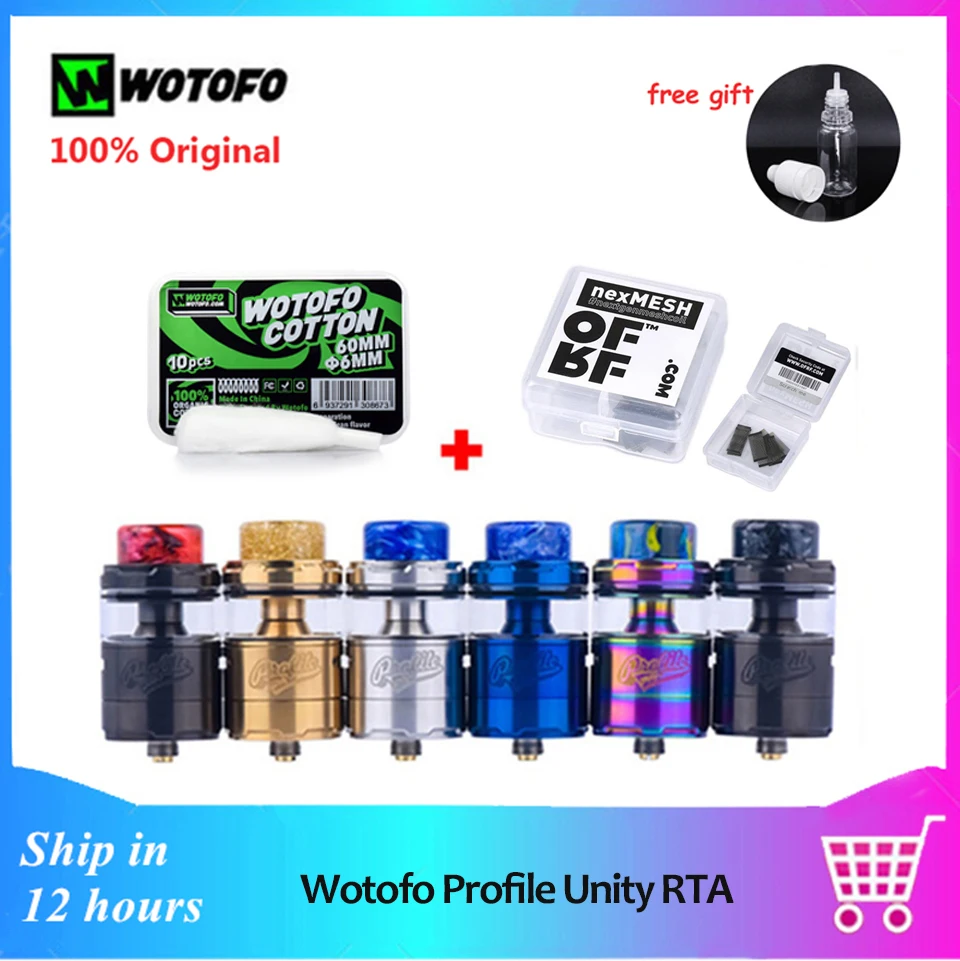 Wotofo профиль Unity RTA бак атомайзер 25 мм 3 5 мл/5 мл Топ заполнение воздуха + 10 шт хлопок