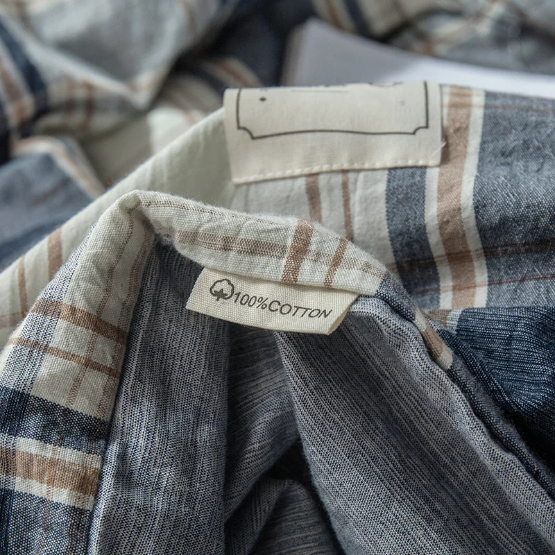 Бесплатная доставка хлопковый комплект в клетку 100% хлопок постельные