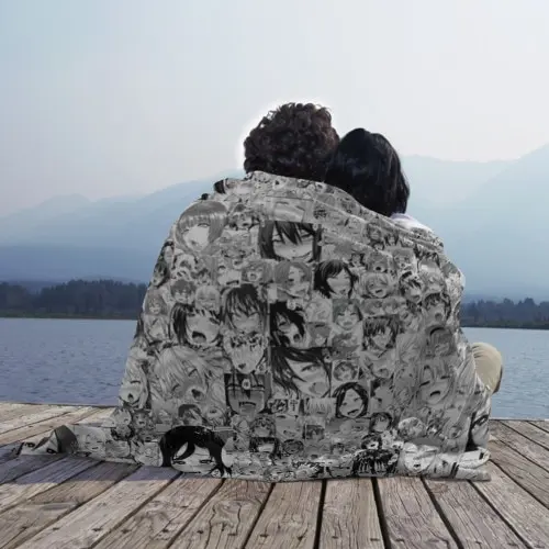 Одеяло Ахегао для дома прогулок и отдыха теплый мягкий плед взрослых детей