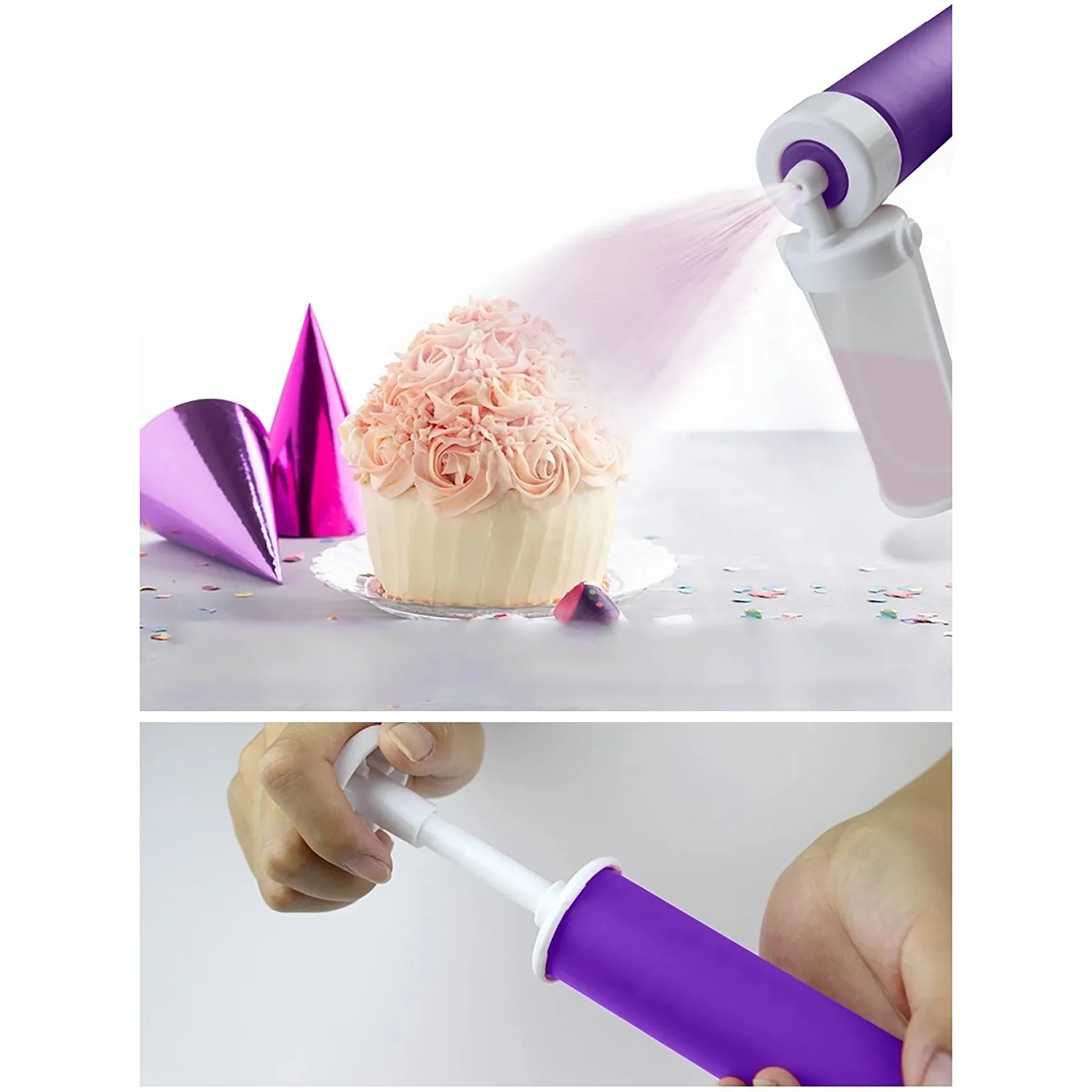 

Upgrade Cake Coloring Spray Gun Airbrush with 4 Tubes Munual Powder Liquid Colorants Compressor Air Pump Cake Decorator