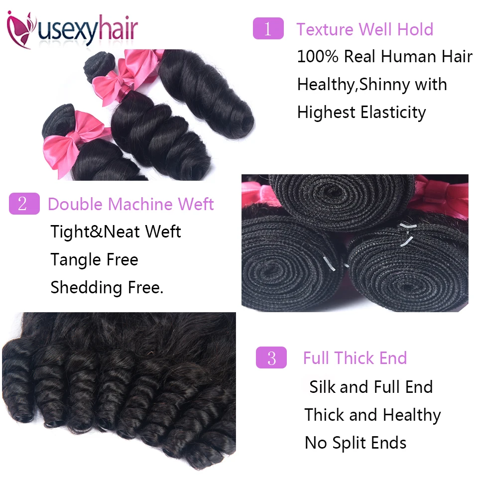 Бразильские вплетаемые пряди волос с закрытием Remy человеческие волосы 3