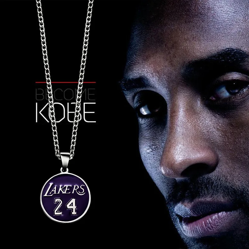 

Ожерелье из нержавеющей стали Коби Брайант № 24 для мужчин и женщин титановое модное ювелирное изделие популярные аксессуары ожерелье с под...