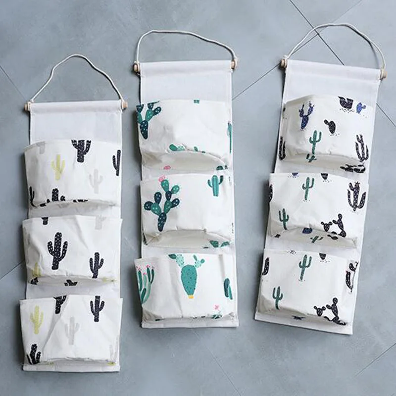 Nordic Style Wall Hanging Organizer Bag Storage of Things 3 Pocket on The Makeup Holder Cosmetic Sundries Pouch Closet Container | Дом и сад