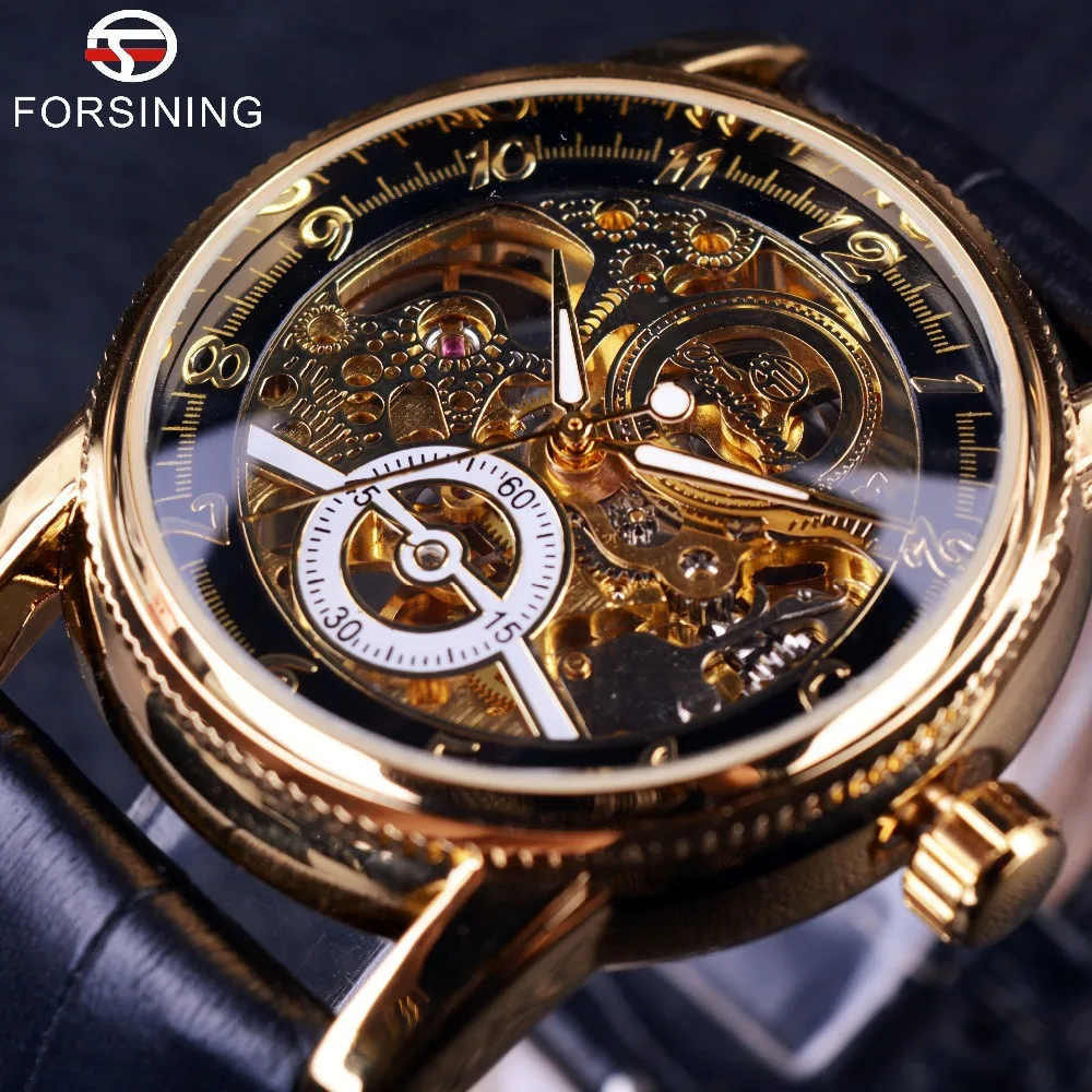 New men's fashion casual hollow automatic mechanical watch