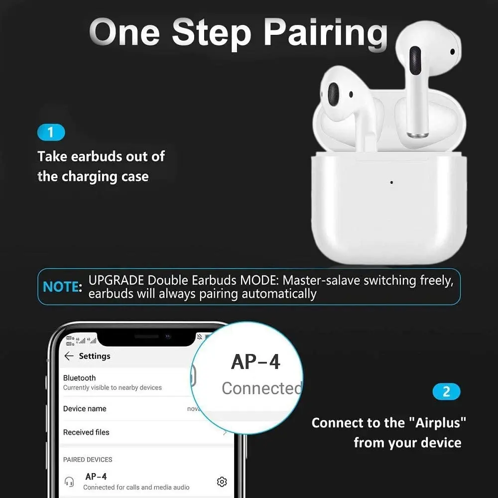 Беспроводные наушники Bluetooth 5 0 со встроенным микрофоном шумоподавлением 3D