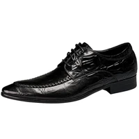fashion mans oxfords leather shoes business office pointed toe black brown lace up mens wedding shoes