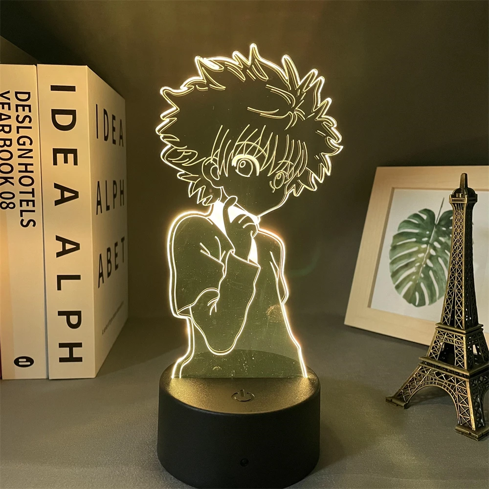 

Акриловая 3d лампа для аниме Hunter X Hunter Killua и Gon, для спальни, Декор, светильник, подарок на день рождения, светодиодный ночсветильник манга Hxh ...