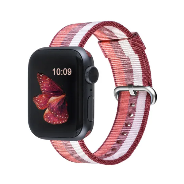Тканый нейлоновый сменный ремешок для Apple Watch series 4/5 40 мм 44 мм тканевый браслет для Iwatch series 3 2 1 38 мм 42 мм - Цвет ремешка: Color 23