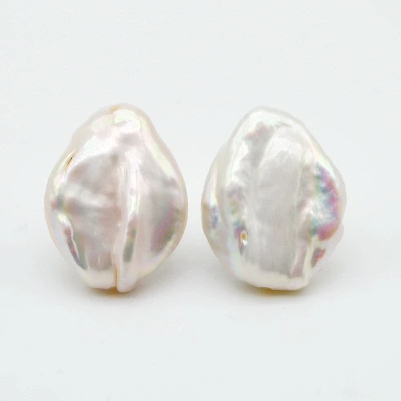 Женские жемчужные серьги большие жемчужины белый натуральный барочный жемчуг