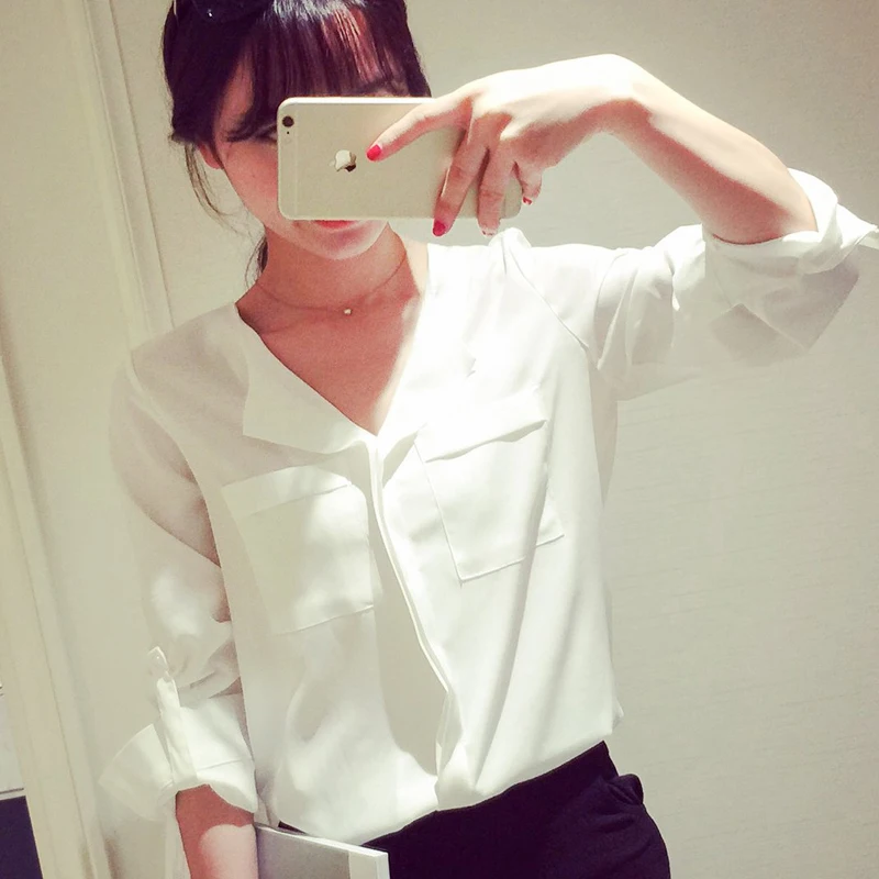 

Shirts Women Ulzzang Soft Loose All-match Spring Summer Trendy New Korean Style Ladies Fashion Casual Chiffon Womens Blouses