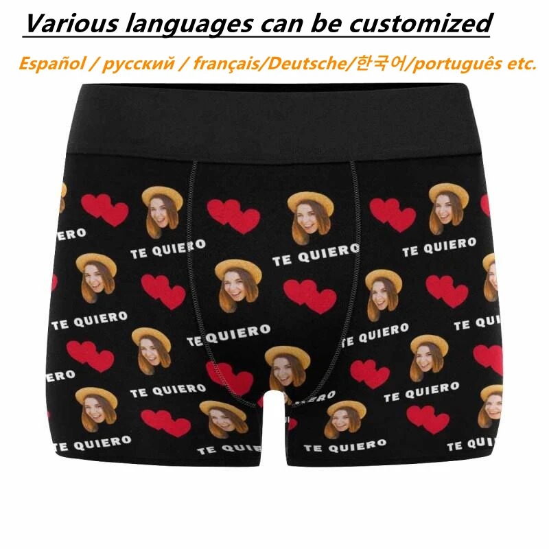 M YesCustom Custom Face Love Heart Men All-Over Photo Print Boxer Briefs Funny Custom boxers Wedding Husband Gift Underwear images - 5