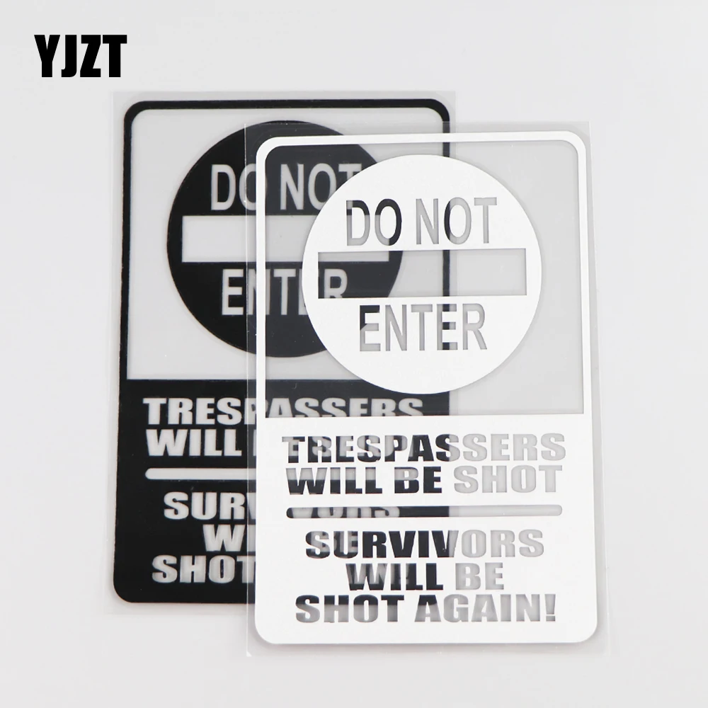 

YJZT 8.9×13.7CM DO NOT ENTER Vinyl Decal Car Sticker Cartoon Pattern Warning Signs Black/Silver 4C-0479