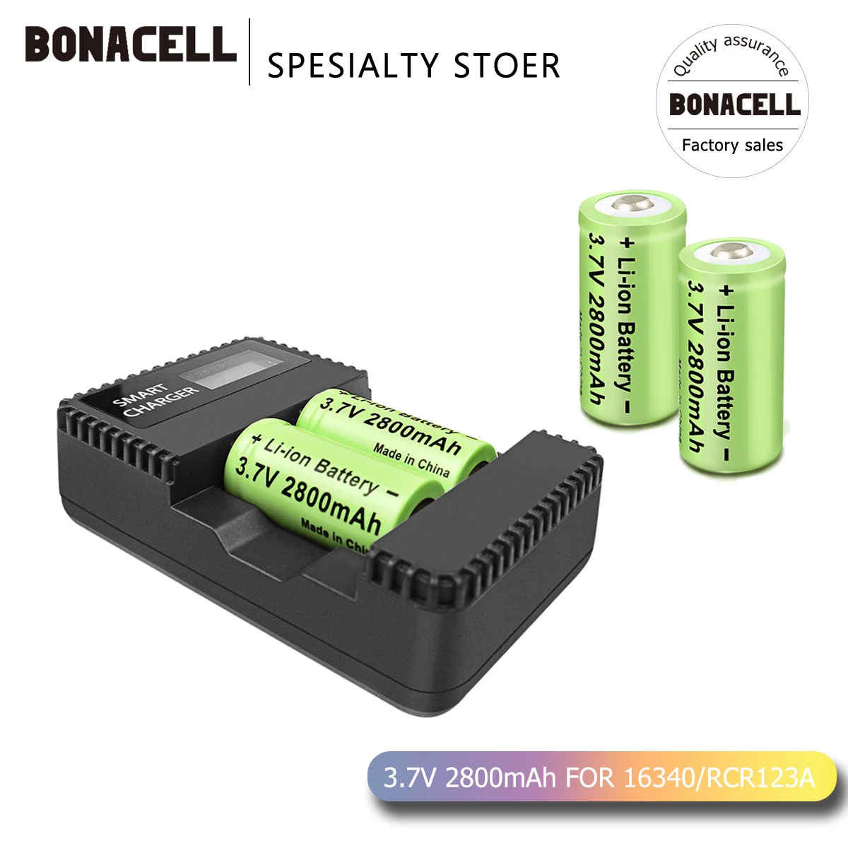 Литий ионный аккумулятор Bonacell 3 7 в 2800 мАч 16340 CR123A RCR123A CR17345 dl12 перезаряжаемая
