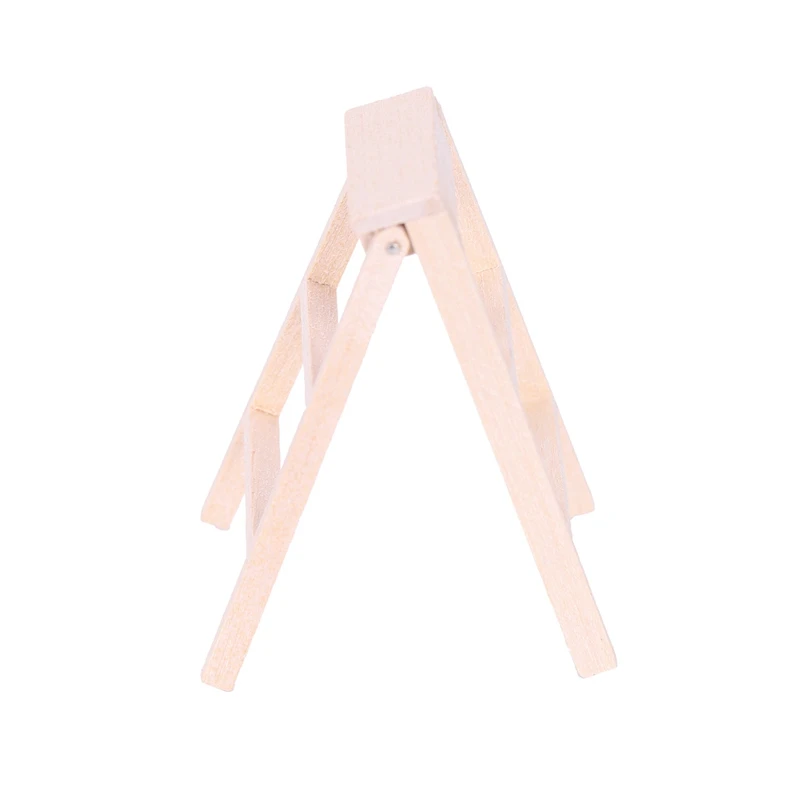 

2 Pcs Dollhouse Decoration Accessories: 1 Pcs Furniture Wooden Ladder & 1 Pcs Wooden Simulation Rural Latrine