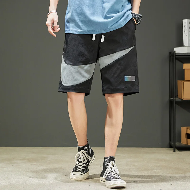 

Shorts Men Japanese Style Polyester Streetwear Shorts for Men Casual Summer Hip Hop Elastic Waist Running Short Pants 2021 New