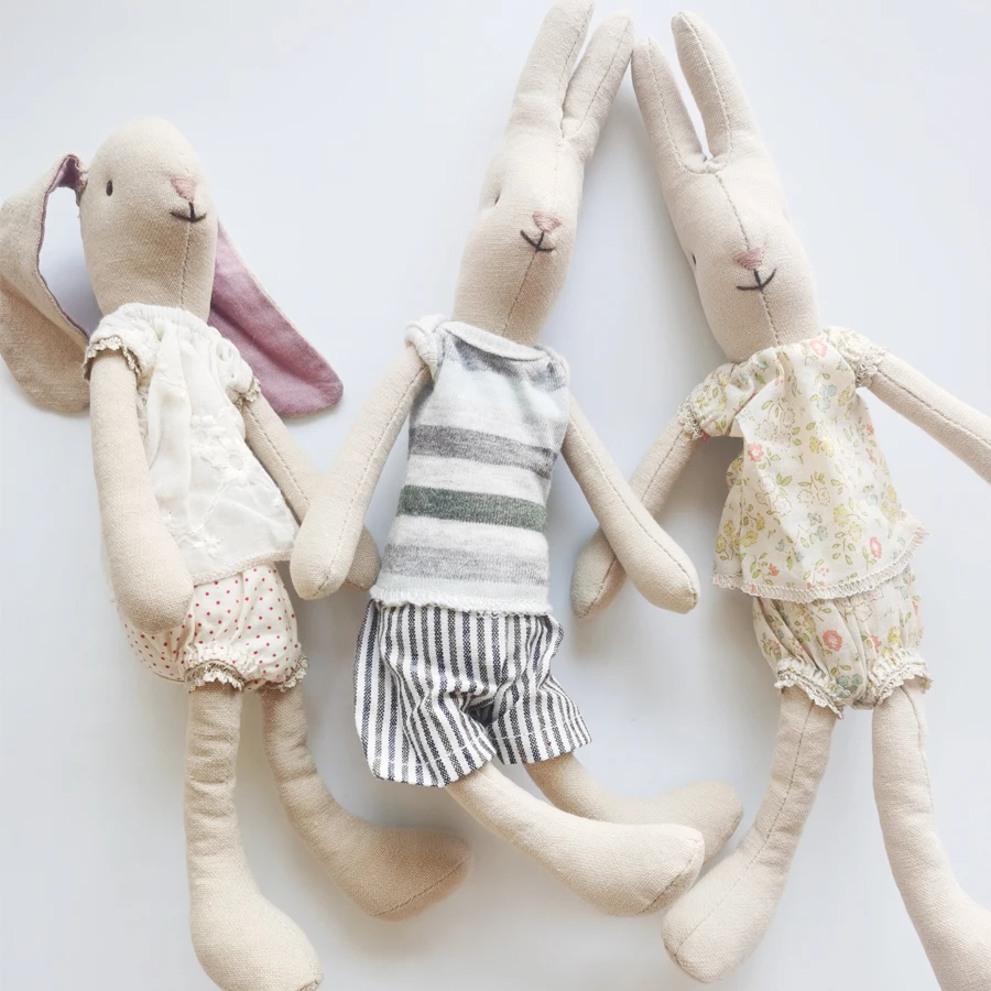 Крошечный кролик из хлопка LinenToys разглаживающая игрушка для детского праздника