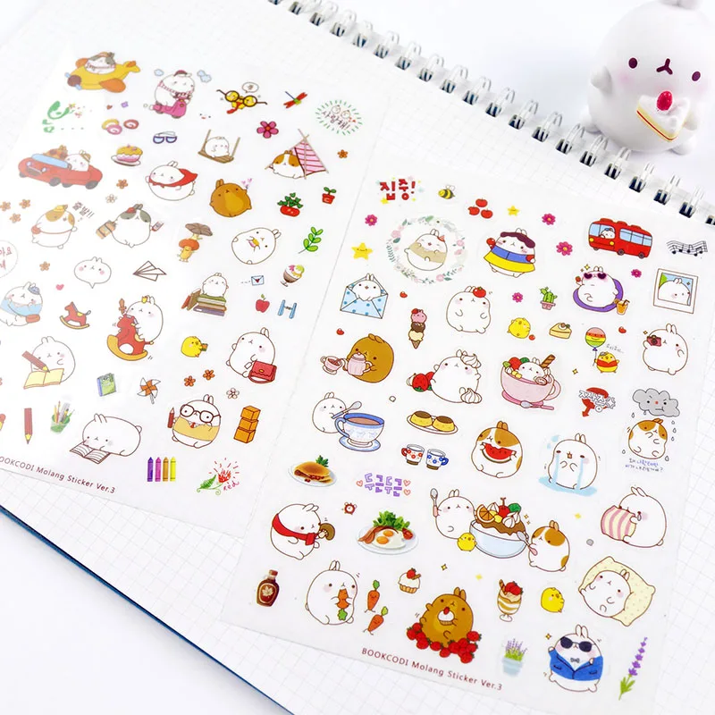 6 листов/упаковка декоративная наклейка для детской одежды|fat rabbit stickers|stationery