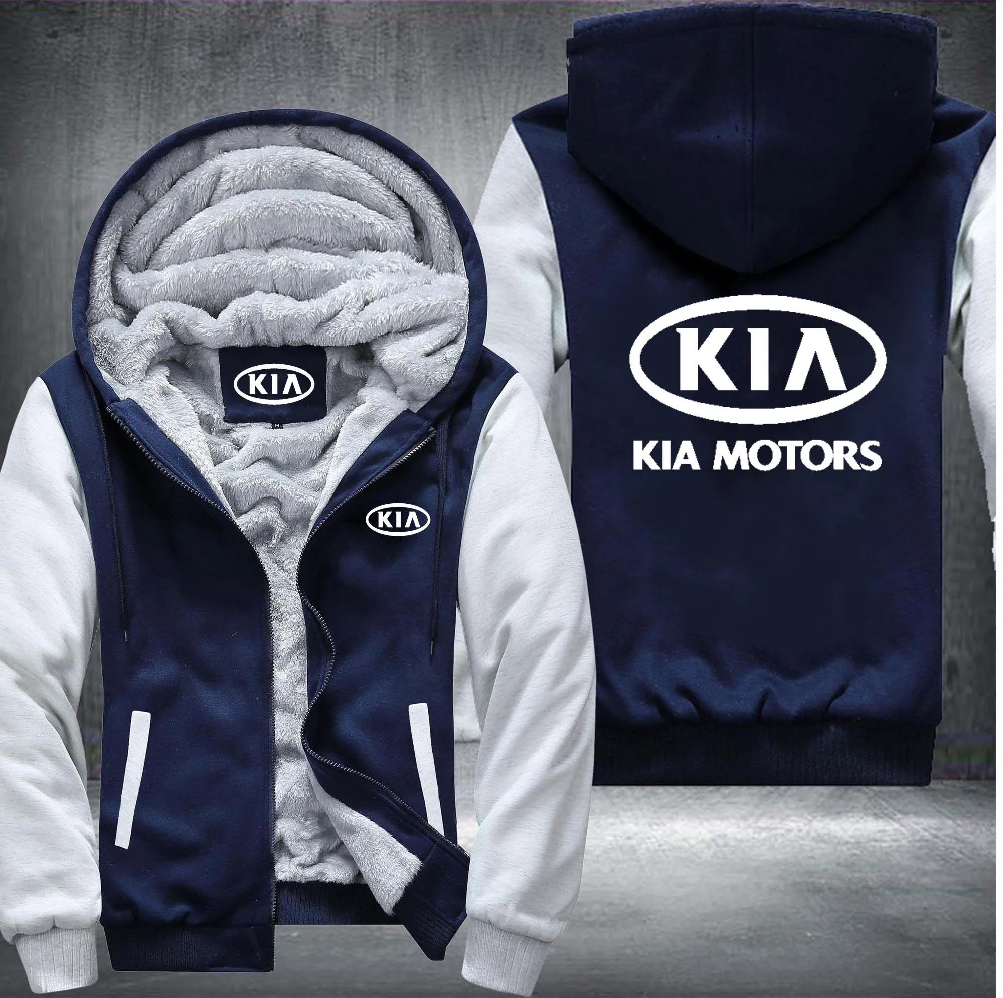 

New Brand Male Fashion Winter Hoodies Warm Kai Logo Sweatshirt Thicken High Street Coat Zipper Hip Hop Loose Tops Fast Delivery