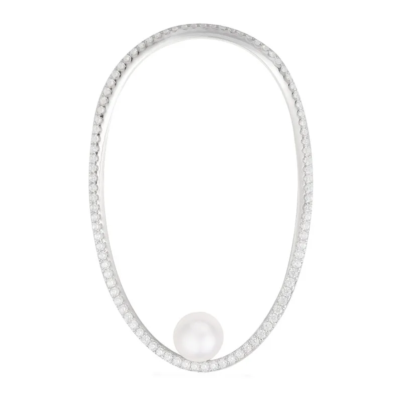 Женские серьги из серебра 925 пробы с крупным жемчугом|Серьги-подвески| |