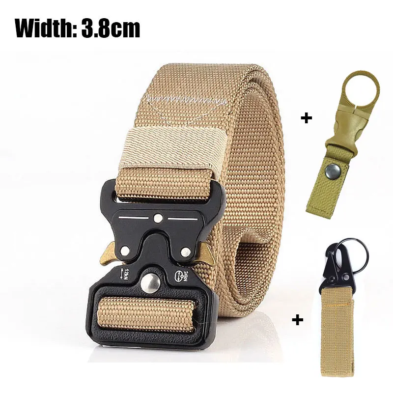 Belt and 2hook Мужской ремень тактический военный Molle джинсы нейлоновые ремень армейский боевой безопасности черный ремень с металлической пряжкой аварийный пояс для выживания - Цвет: Belt and 2hook