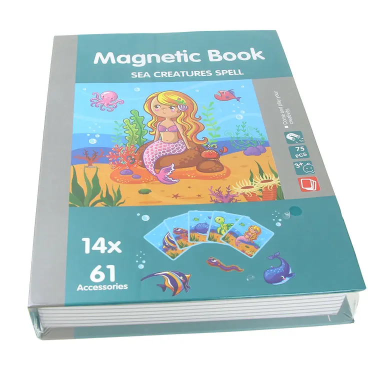 6807-6 Рождественский подарок для детей, магнитная книга, магнитная головоломка, милый дизайн, магнитные пазлы, игрушки, пазлы, детские игрушки, обучающие заклинания - Цвет: 6807-6